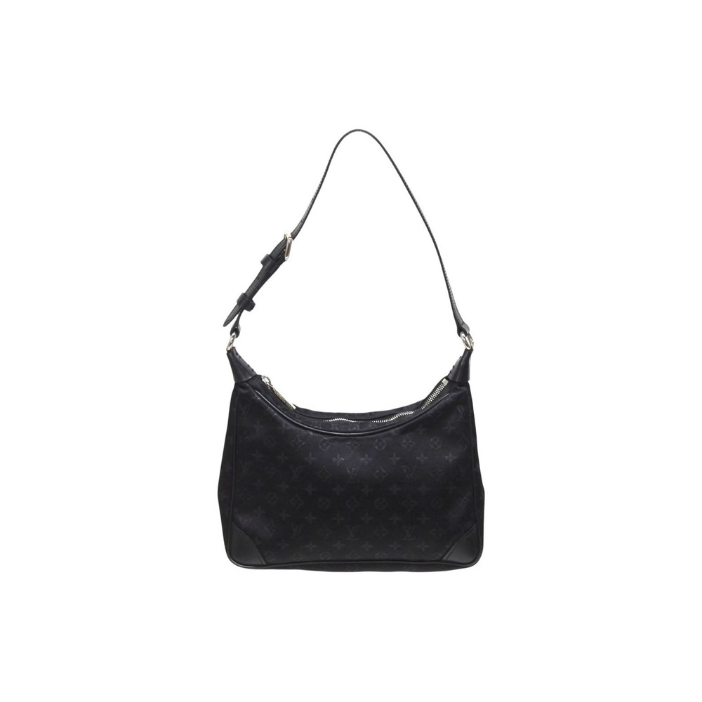 LOUIS VUITTON Boulogne handbag Monogram satin black